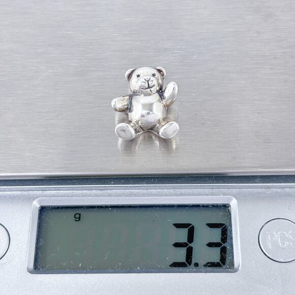 Vintage Sterling Silver 925 | Waving Teddy Bear Pendant - Picture 7 of 7